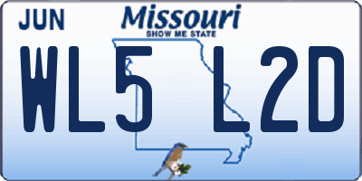 MO license plate WL5L2D