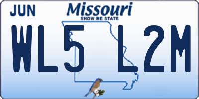 MO license plate WL5L2M
