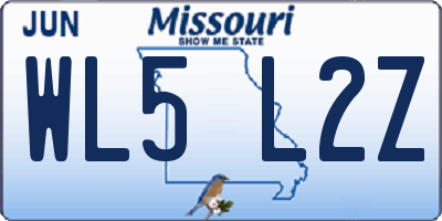MO license plate WL5L2Z