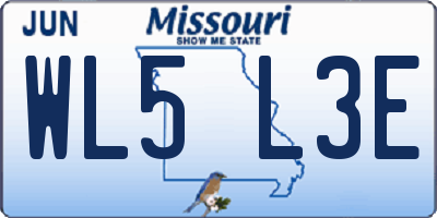 MO license plate WL5L3E