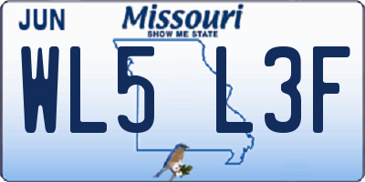 MO license plate WL5L3F