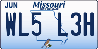 MO license plate WL5L3H