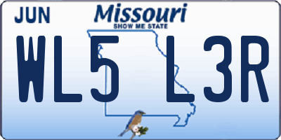 MO license plate WL5L3R
