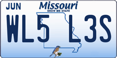 MO license plate WL5L3S