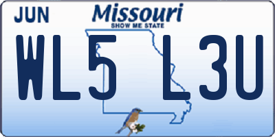 MO license plate WL5L3U
