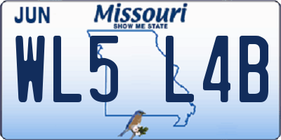 MO license plate WL5L4B