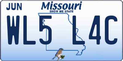 MO license plate WL5L4C