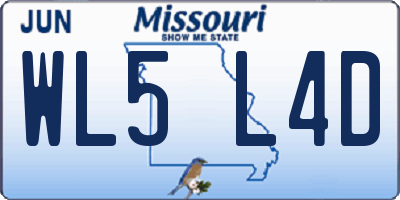 MO license plate WL5L4D