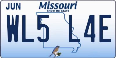 MO license plate WL5L4E
