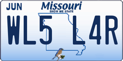 MO license plate WL5L4R