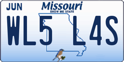 MO license plate WL5L4S