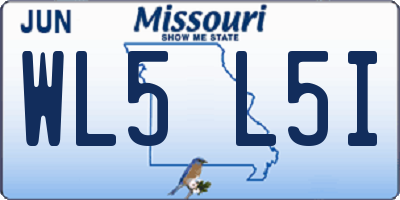 MO license plate WL5L5I