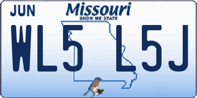 MO license plate WL5L5J