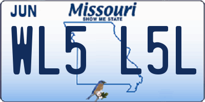 MO license plate WL5L5L