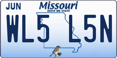 MO license plate WL5L5N