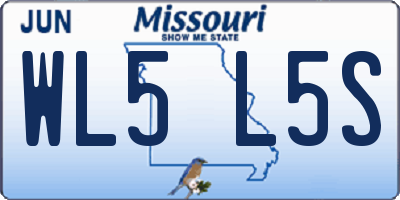 MO license plate WL5L5S