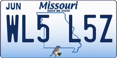 MO license plate WL5L5Z