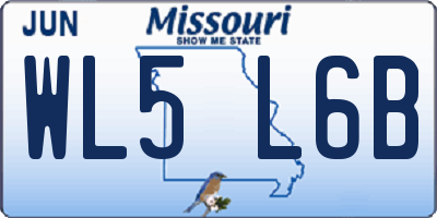 MO license plate WL5L6B