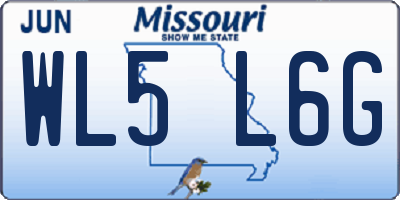 MO license plate WL5L6G