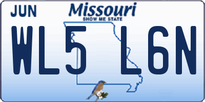 MO license plate WL5L6N