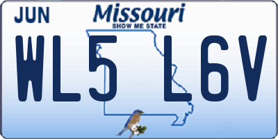 MO license plate WL5L6V