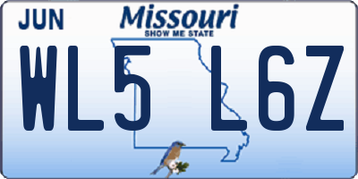 MO license plate WL5L6Z
