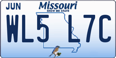 MO license plate WL5L7C