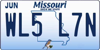 MO license plate WL5L7N