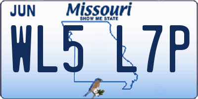 MO license plate WL5L7P