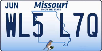 MO license plate WL5L7Q