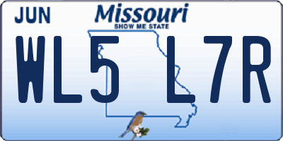 MO license plate WL5L7R