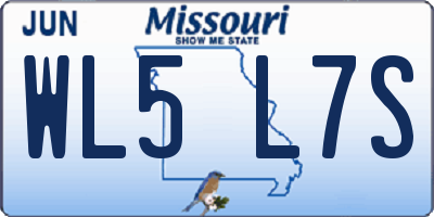 MO license plate WL5L7S