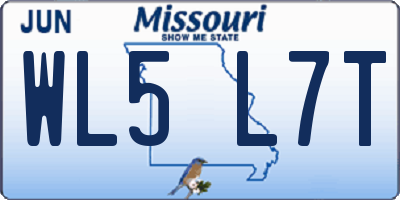 MO license plate WL5L7T