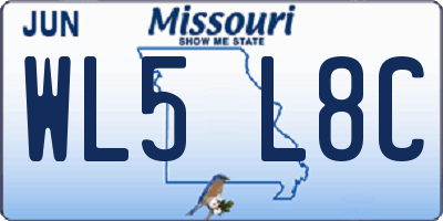MO license plate WL5L8C