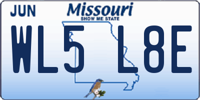 MO license plate WL5L8E