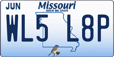 MO license plate WL5L8P