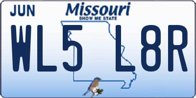 MO license plate WL5L8R