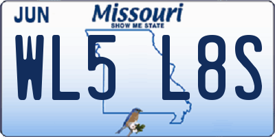 MO license plate WL5L8S