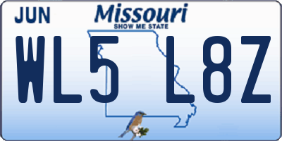 MO license plate WL5L8Z