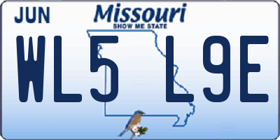 MO license plate WL5L9E