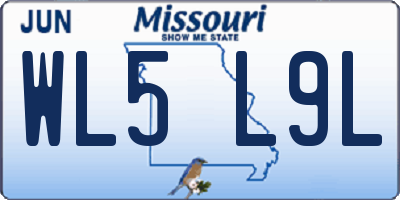 MO license plate WL5L9L