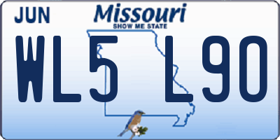 MO license plate WL5L9O