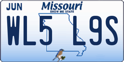 MO license plate WL5L9S