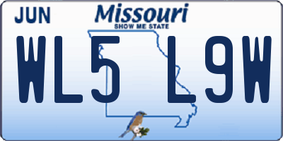 MO license plate WL5L9W