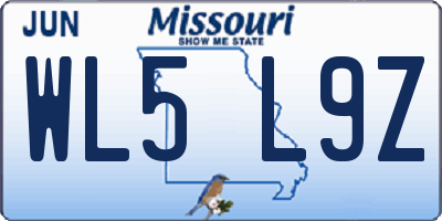 MO license plate WL5L9Z