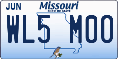 MO license plate WL5M0O