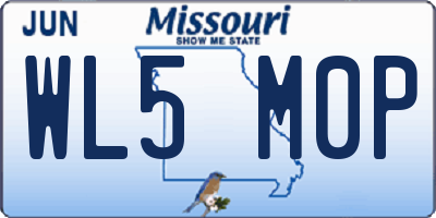 MO license plate WL5M0P