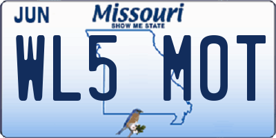 MO license plate WL5M0T