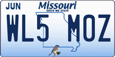 MO license plate WL5M0Z