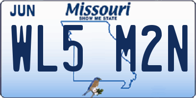 MO license plate WL5M2N